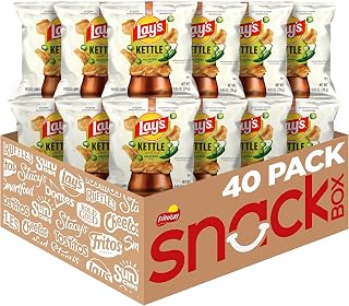 Lay's Kettle Cooked Potato Chips, Jalapeno, 0.85 Ounce (Pack of 40)