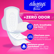 Radiant Feminine Pads for Women by Always – Heavy (Size 2), Foam, White, Model 4332404264
