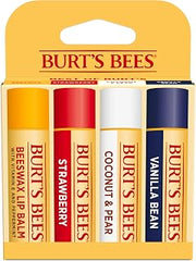 Burt's Bees Lip Balm, Classic Flavor Pack, 0.15 oz., 4 Tubes