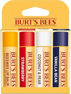 Burt's Bees Lip Balm, Classic Flavor Pack, 0.15 oz., 4 Tubes