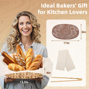 Hliay Bread Warmer Basket with Stone, Natural Woven, 1 Piece