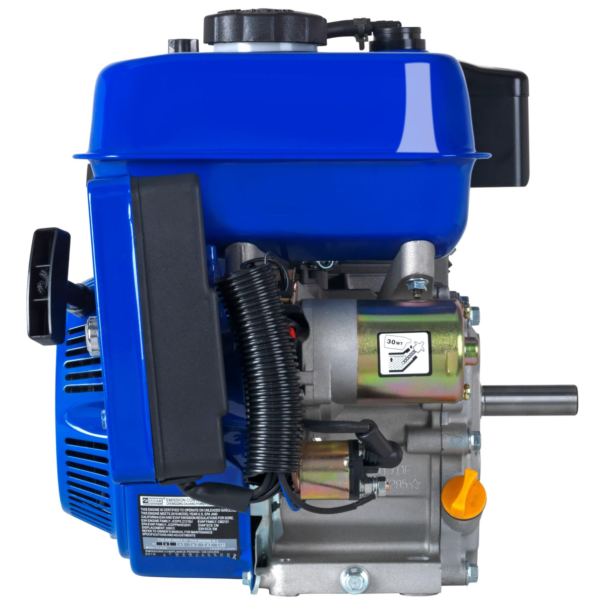 208cc Electric Start Gas Powered by DuroMax – XP7HPE, Cast Iron, Blue, Model XP7HPE