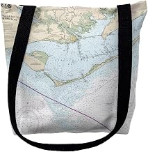 Betsy Drake TY11401M 16 x 16 in. St.George Island Florida Nautical Map Tote Bag - Medium