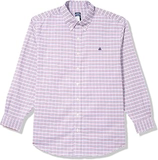 Brooks Brothers Men's Big & Tall Non-Iron Stretch Oxford Sport Shirt Long Sleeve Check