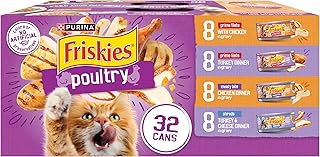 Purina Friskies Wet Cat Food Variety Pack, Poultry, (32) 5.5 oz Cans