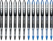 Uni-Ball Vision Elite Rollerball Pens, Micro Point, 0.5mm, Black & Blue Ink, 12 Pack (6 Black, 6 Blue), Fraud & Water Resistant uni Super Ink, Airplane-Safe