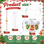 Willinglong Mini Cake Pans with Lids, 5 oz, 30 Count, Red and Green
