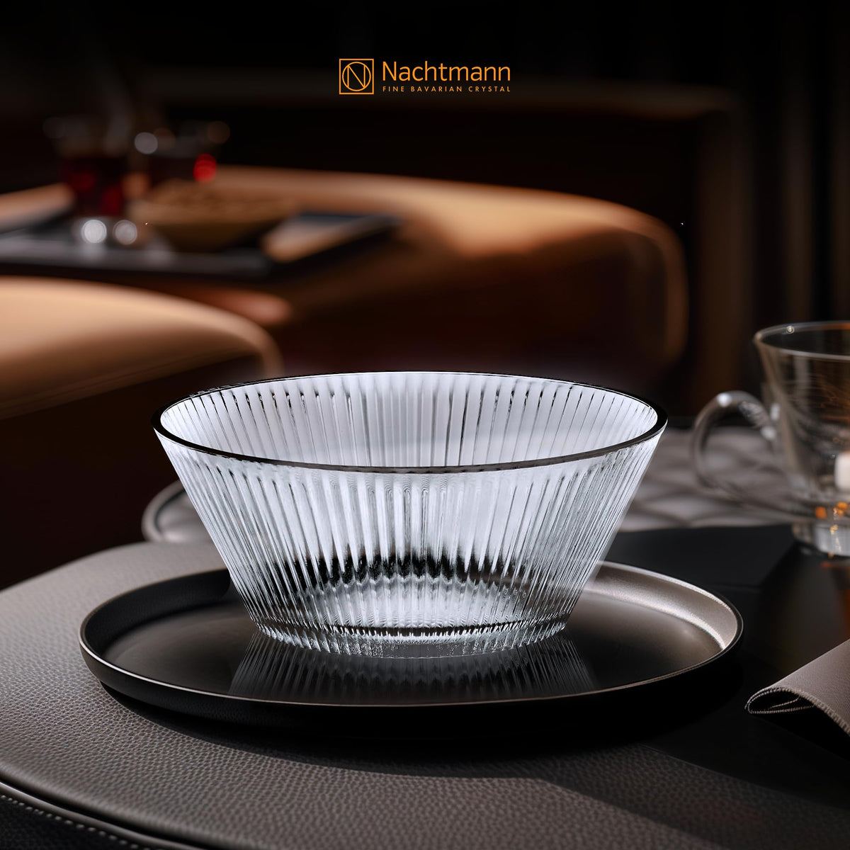 Classic Design Bowl with Functional Elegance for Salads and Sides by by Nachtmann – 1, Glass, Transparent, Pack of 2, Model 105576