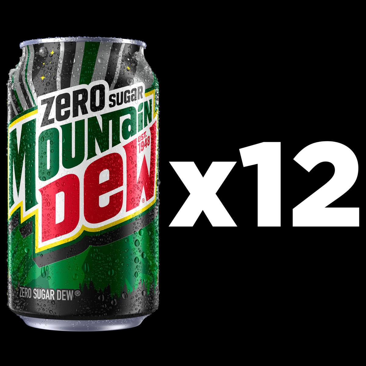 Zero Sugar Soda by Mountain Dew – 12 Fl Oz (Pack of 12), Model 012000191442