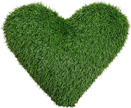 Nearly Natural 19in. UV Resistant Artificial Heart Shaped Grass Pillow Cushion (Indoor/Outdoor)
