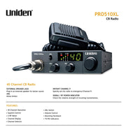Uniden One Size (Pack of 12) / Black / PRO510XL Fixed-mount CB Radios