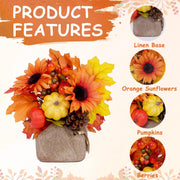 Waipfaru Artificial Fall Flowers, 2pcs, Orange