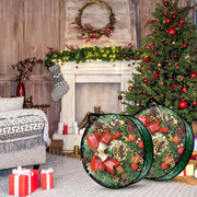 YAYODS Wreath Storage Bag, 24x24x7.8 Inch, 6 Pack Green