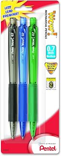 Pentel Wow Mechanical Pencil, 0.7mm, Assorted Barrels, 3 Pack (AL407BP3M)