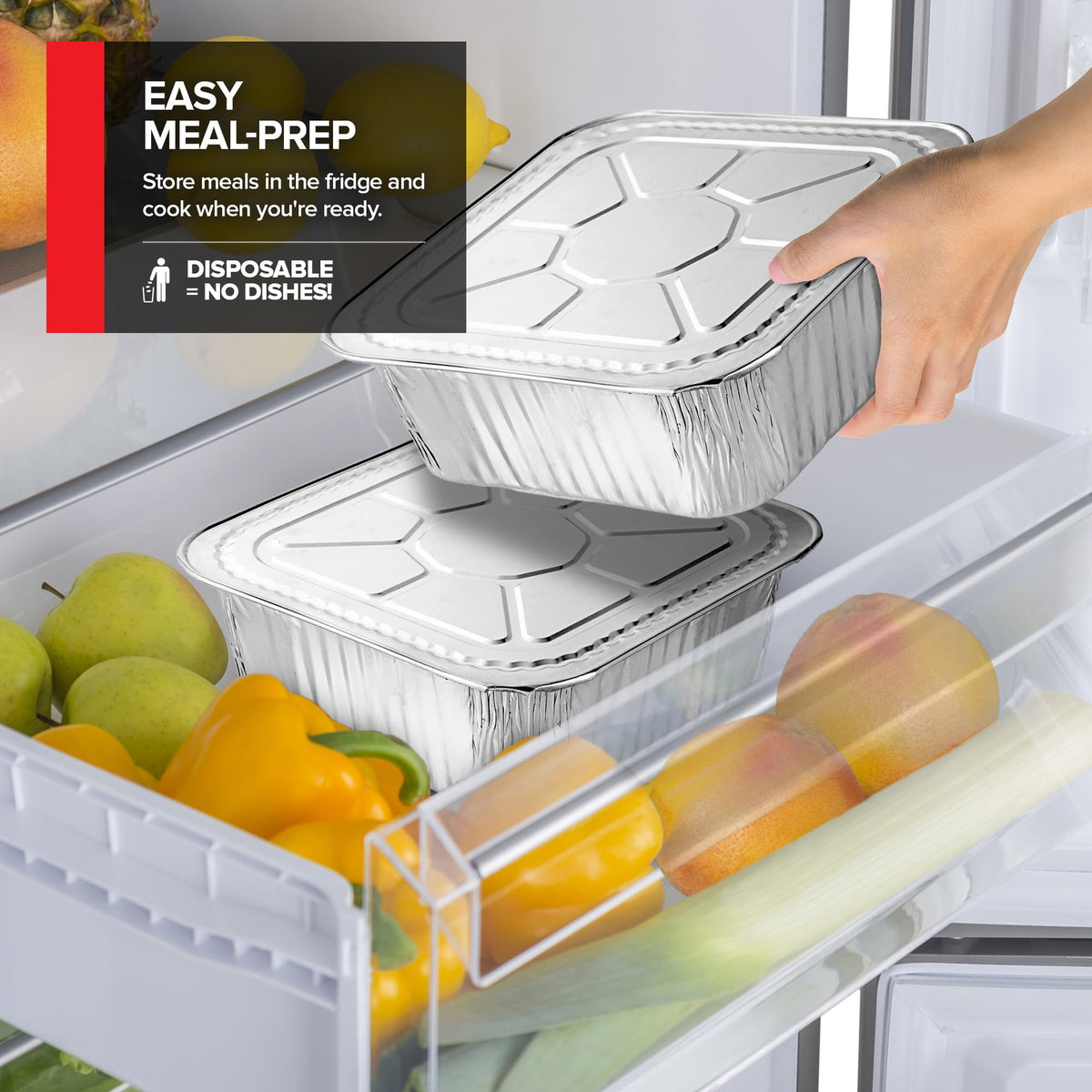 Stock Your Home Assorted 40 Pack w/ Lids / Red / With Lids Disposable Cookware