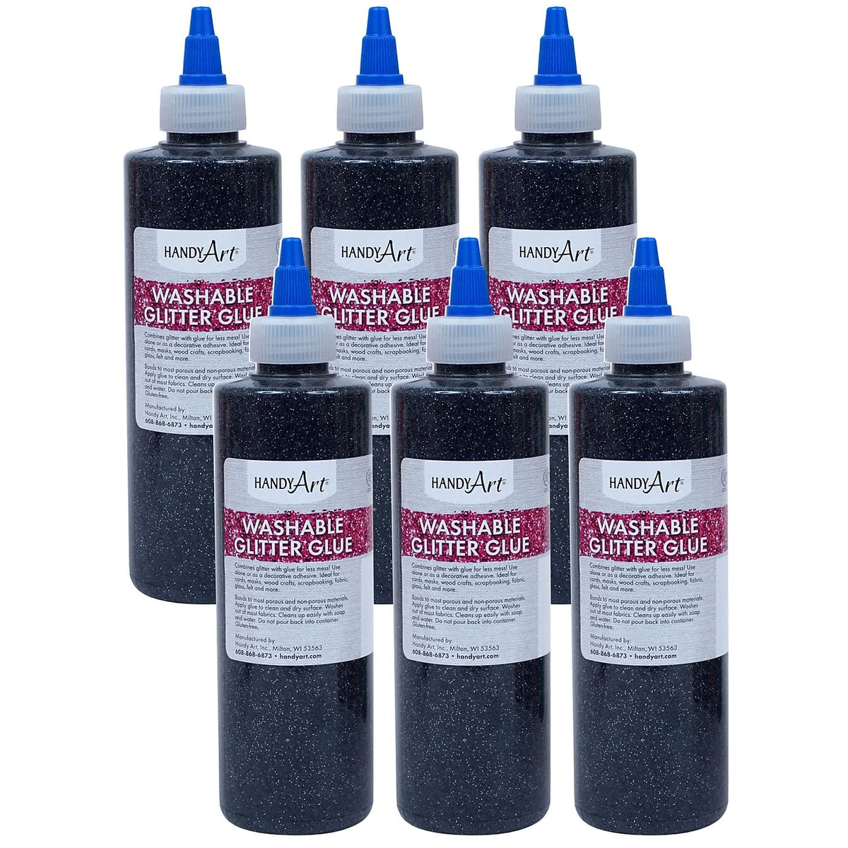 Glitter Washable Glue by Handy Art – Black, Model 146055-6
