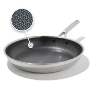 Hybrid 12” Nonstick Stainless Steel Frying Pan by OXO – 12" Frying Pan Skillet, 4.0 cups, Ceramic, Stainless Steel, Model CC010463-001