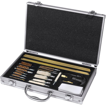 27-Piece Gun Cleaning Kit by Barska – 27 piece kit, Aluminum, black, Model AW11446