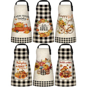 Cotwinter Thanksgiving Aprons with Pockets, Set of 6, Orange