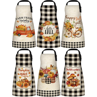 Cotwinter Thanksgiving Aprons with Pockets, Set of 6, Orange