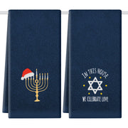 Qiong Meng Hanukkah Hand Towels, 13 x 29 Inch Cotton, Set of 2