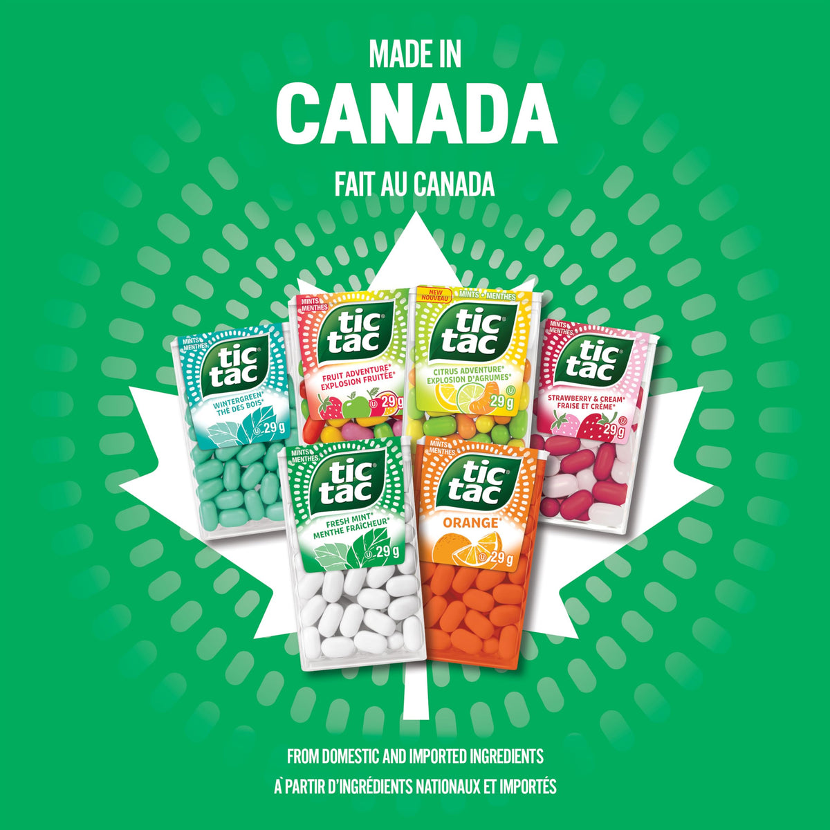 Mints, Fresh Mint, Mint Candy, 29g Singles, 3 Count Candy Mint Sleeve by Tic Tac – AG102471, KN102471, Model YOOUS