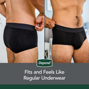 Washable Incontinence Underwear for Men by Depend – Large, Other, Black, Model 10036000557456