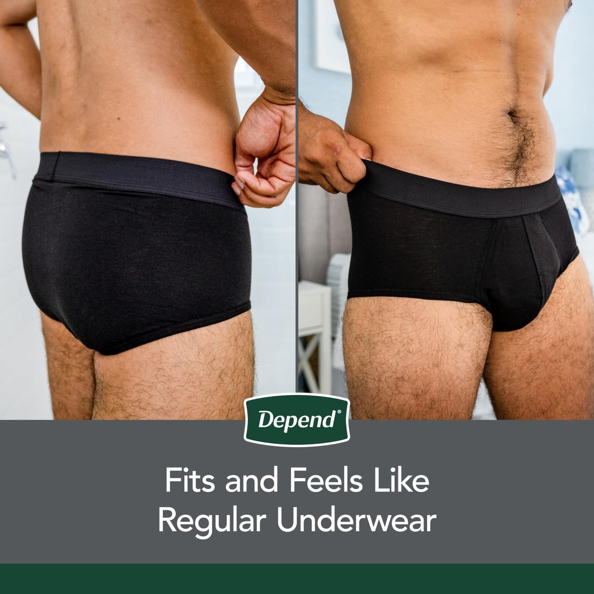 Washable Incontinence Underwear for Men by Depend – Large, Other, Black, Model 10036000557456