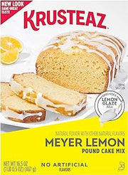 Krusteaz Meyer Lemon Pound Cake Mix with Lemon Glaze Mix, 16.5-Ounce Box (Pack of 12)