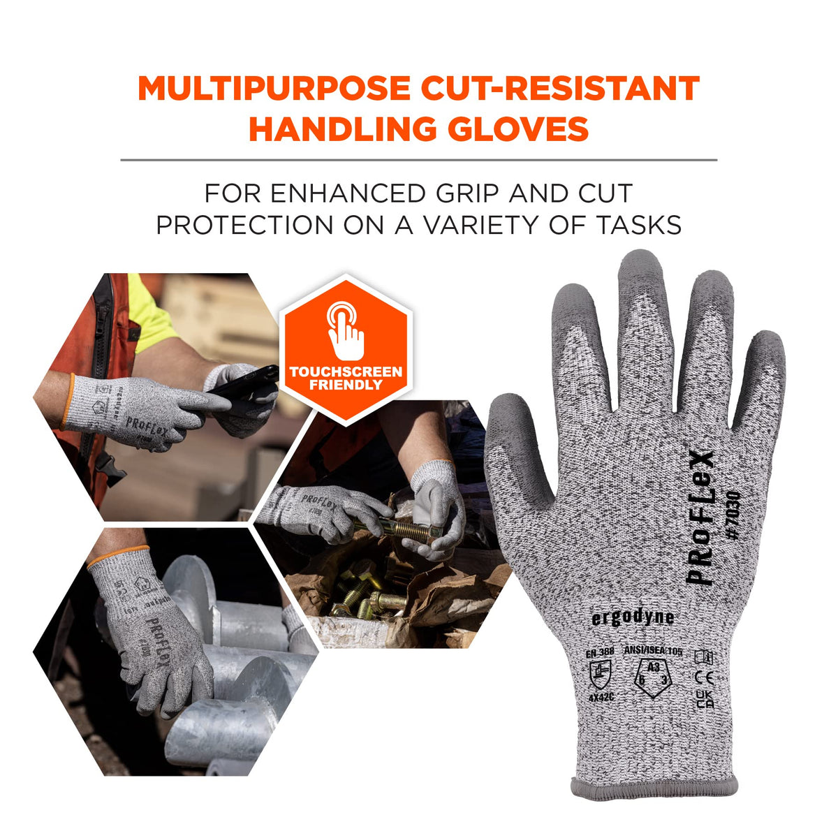 Ergodyne X-Large / Gray / Work Utility Cut Resistant Gloves