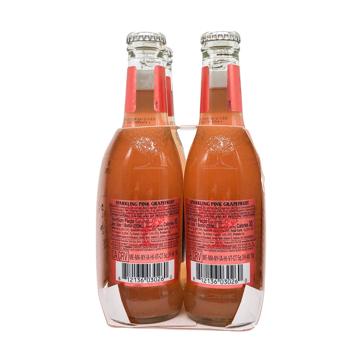 Sparkling Pink Grapefruit Mixer by Fever-Tree – 6.8 Fl Oz (Pack of 4), Pack of 6, Model 0812136030277