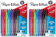 Paper Mate InkJoy 100ST Ballpoint Pens, Medium Point (1.0mm), Assorted, 18 Count (Pack of 2)