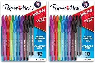 Paper Mate InkJoy 100ST Ballpoint Pens, Medium Point (1.0mm), Assorted, 18 Count (Pack of 2)