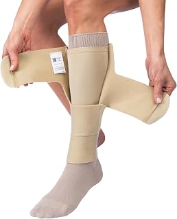 JOBST FarrowWrap 4000 Gradient Compression Wraps 30-40 mmHg - Adjustable - For Managing Swelling from Moderate to Severe Lymphedema or Chronic Venous Diseases -Tan, Small
