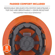 Ergodyne Orange / One Size / Full Brim Safety Helmet - Type 2, Class C Head Protection