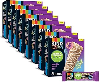 KIND Kids Granola Bars, Vanilla Swirl, Gluten Free, Low Sodium, Peanut and Tree Nut Free Snacks, 5g Protein, 40 Count