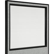 60-1/4"W x 96"H Freestanding Office Partition Panel with Partial Window by Global Industrial – Steel Frame, Gray, Model 695790FWGY