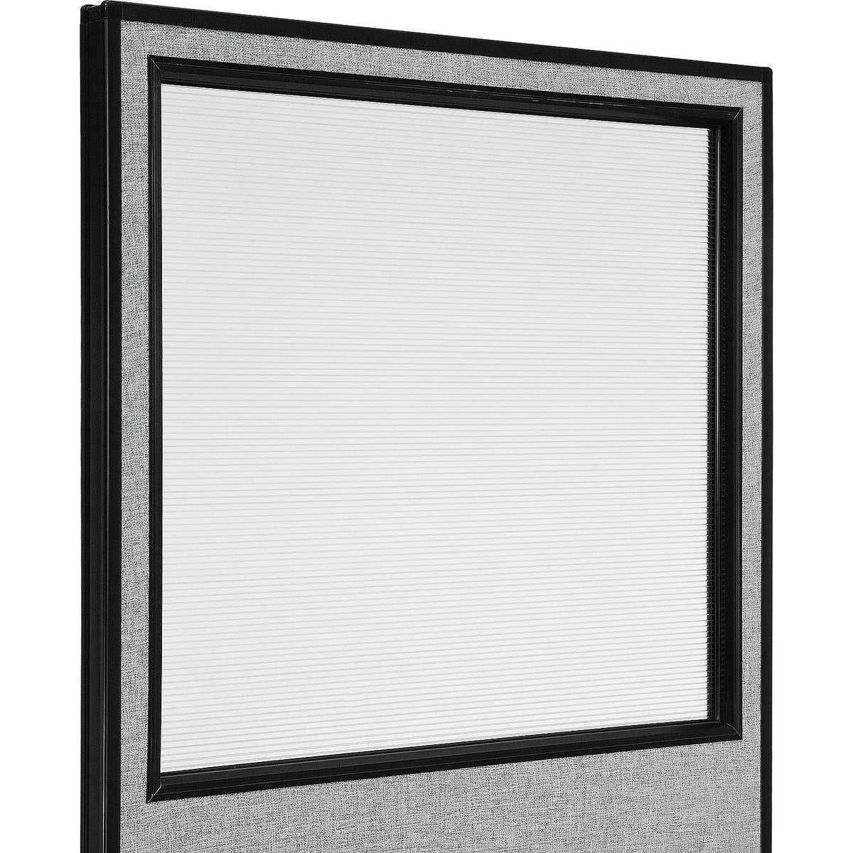 60-1/4"W x 96"H Freestanding Office Partition Panel with Partial Window by Global Industrial – Steel Frame, Gray, Model 695790FWGY