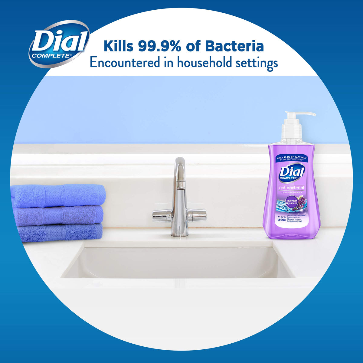 Antibacterial Liquid Hand Soap by Dial – 7.5 Fl Oz (Pack of 1), WHITE, Model 0190l