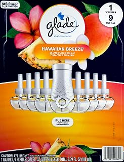 Glade PlugIns Hawaiian Breeze Scented Oil - 9 Refills + 1 Warmer