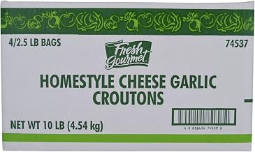 Fresh Gourmet Homestyle Croutons, Cheese & Garlic, 2.5 Pound (Pack of 4)