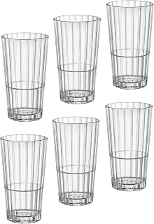 Bormioli Rocco Oxford Bar 16.75 oz. Stackable Cooler Glasses, Clear, Set of 6