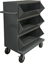 Durham MSB3-2036-95 Mobile Storage Bin Cart with 3 Compartments