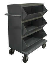 Mobile Storage Bin Cart with 3 Compartments by Durham – Blend, Model MSB3-2036-95