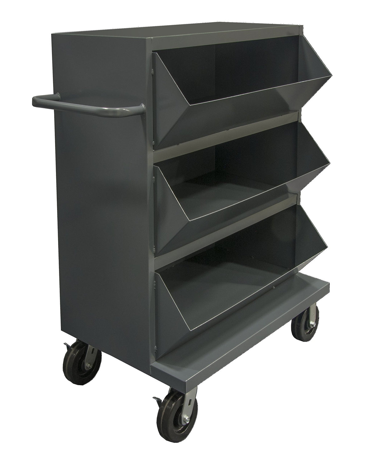 Mobile Storage Bin Cart with 3 Compartments by Durham – Blend, Model MSB3-2036-95