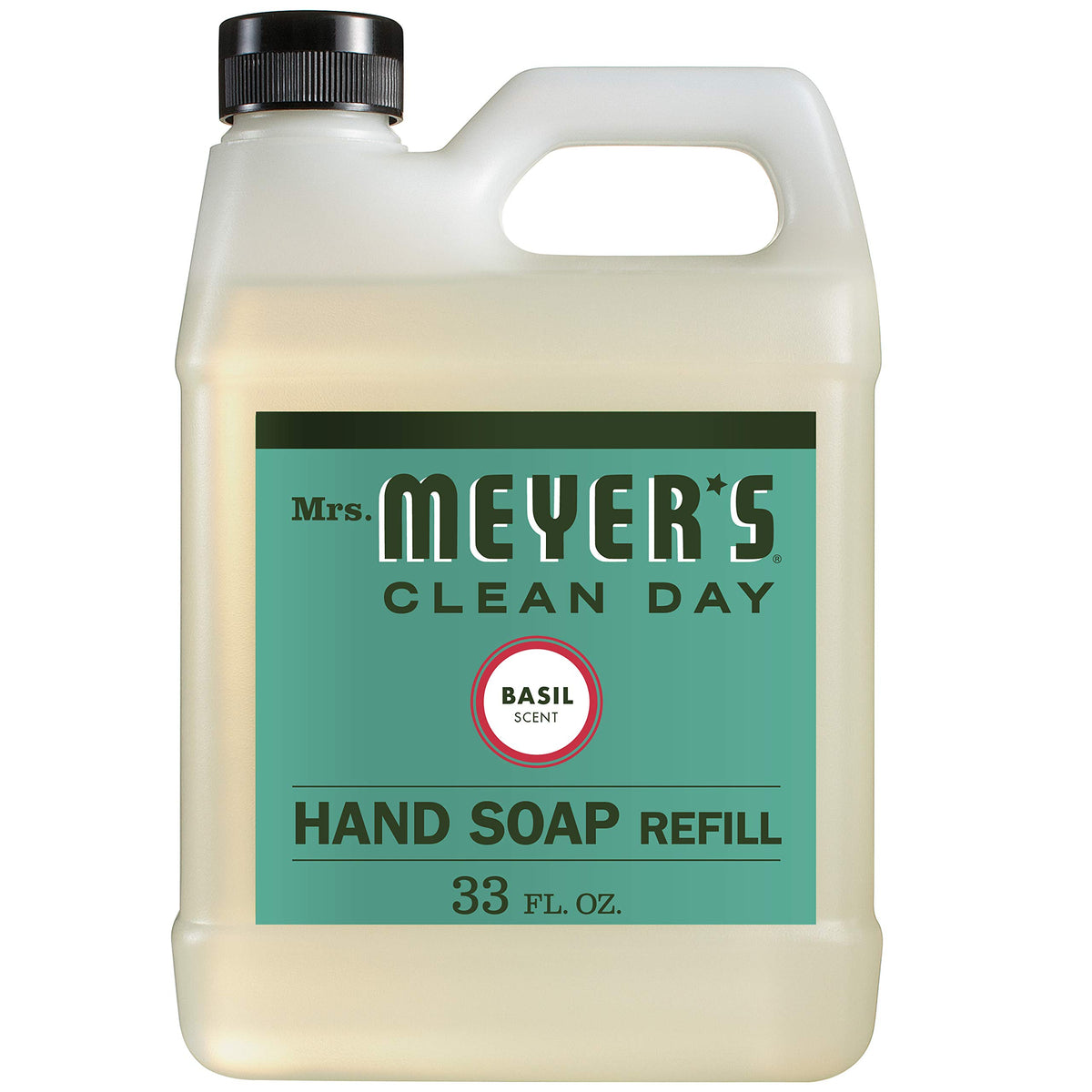 Basil Scent Liquid Hand Soap Refill Bottle by Mrs. MEYER'S – 33 Fl Oz, Pack of 6, Model 808124141636