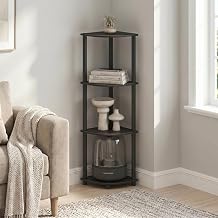 Furinno Turn-N-Tube Toolless Assembly 4-Tier Storage Shelves, Espresso