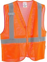 Global Industrial Hi-Vis Class 2 Safety Vest, 2 Pockets, Mesh, Orange, L/XL