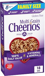 Multi Grain Cheerios, Heart Healthy Breakfast Cereal, Family Size, 18 oz