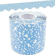 Teacher Created Resources Composition Blue Scalloped Rolled Border Trim - 50ft - Decorate Bulletin Boards, Walls, Desks, Windows, Doors, Lockers, Schools, Classrooms, Homeschool & Offices